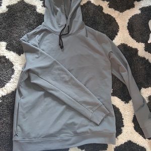 men’s grey-blue lightweight hoodie. Size is unknown but appears to be a large!